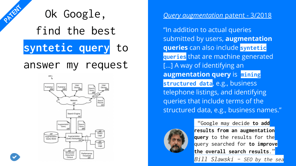 How structured data might be used in Google synthetic queries