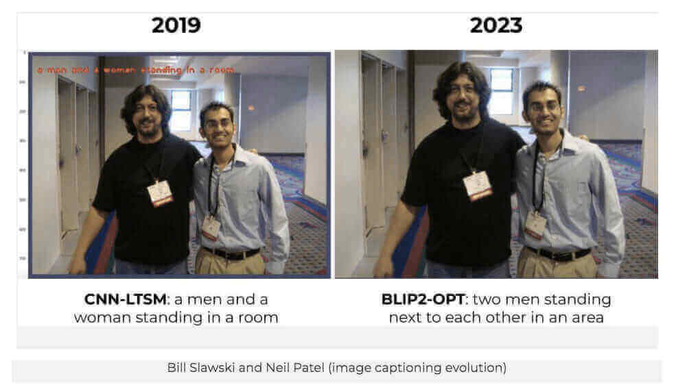 image captioning evolution - an example with a picture with Bill Slawski and Neil Patel