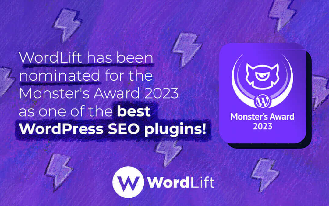 Monster’s Award 2023: WordLift Honored in Best WordPress SEO Plugins Nomination