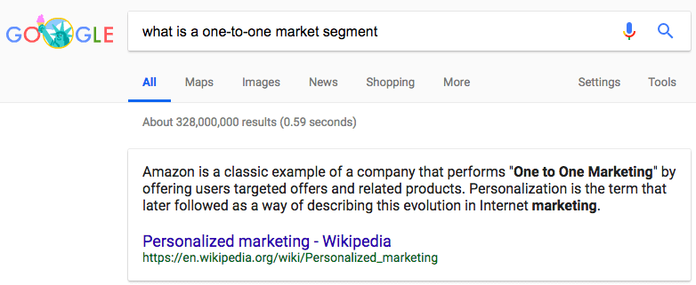 one-to-one market segment